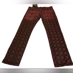 PRPS Demon Slim Starigth Fit Jeans Red Color Rare  Mens Size 34 Made In UAE  New